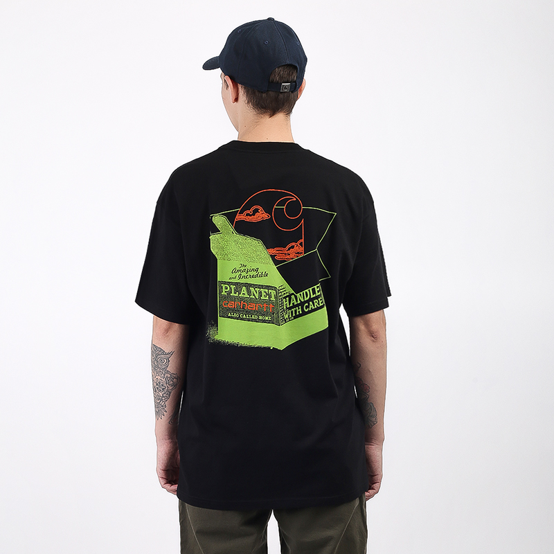 мужская черная футболка Carhartt WIP Love Planet T-shirt I028497-black - цена, описание, фото 2